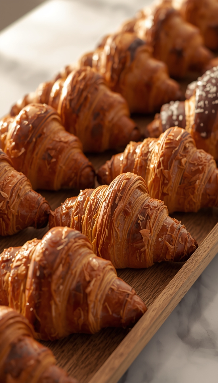 Assortiment viennoiseries croissants chocolatines